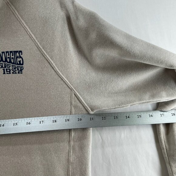 Moondoggies Beach Club Line Up Hoodie Mens M Pullover Fleece Graphic Print Beige - Picture 8 of 11